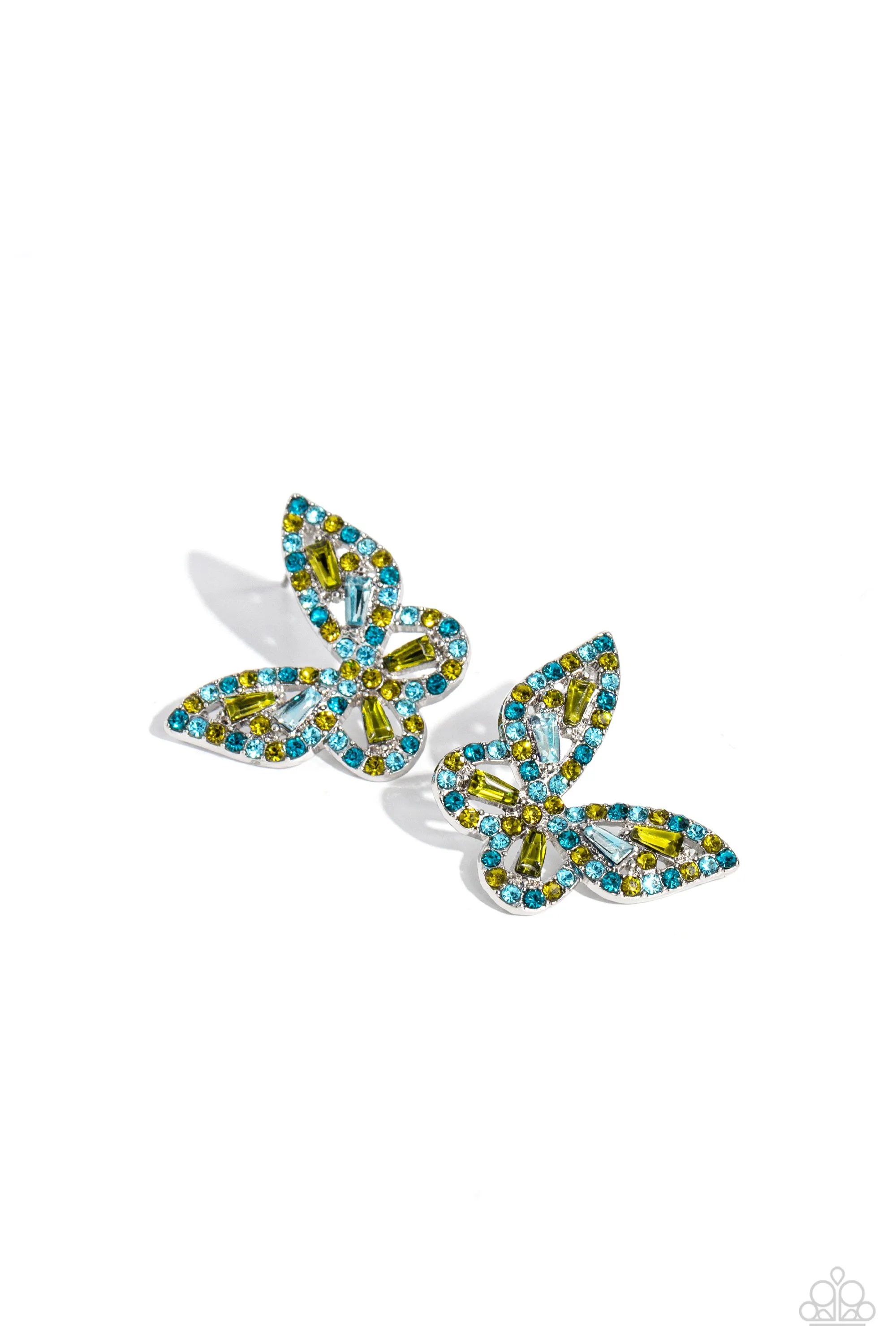 Earrings Tilted Takeoff - Green Post E3020