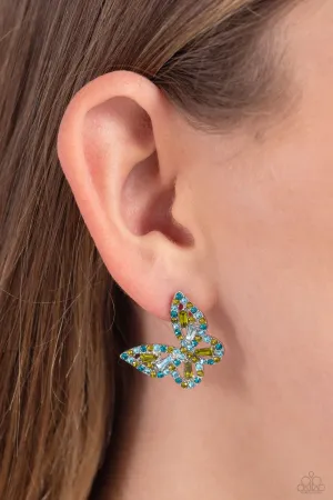 Earrings Tilted Takeoff - Green Post E3020