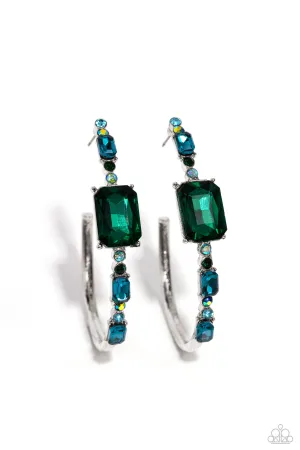 Elite Ensemble - Green Earrings - Paparazzi Accessories