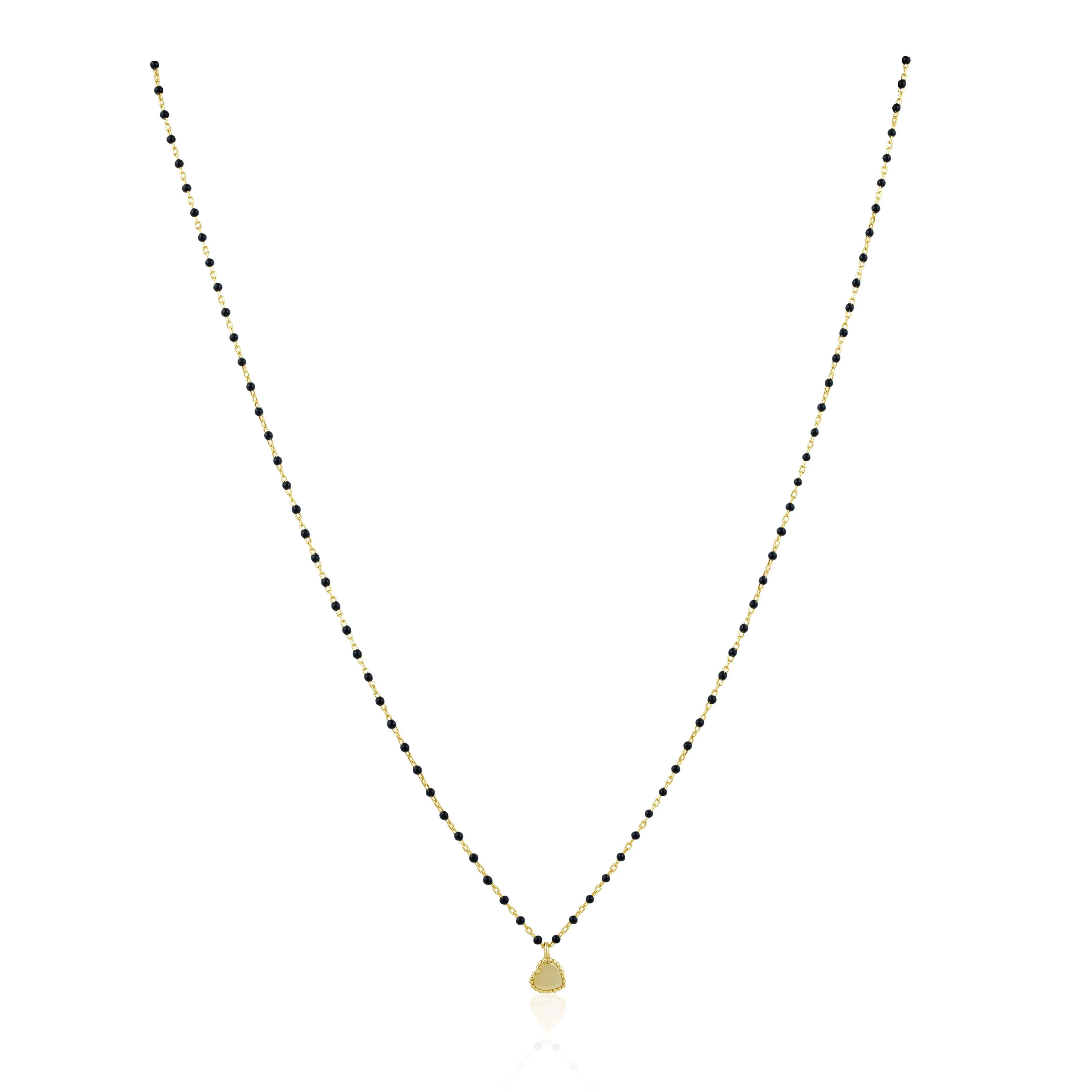 Elsa Mini Heart Necklace - Black