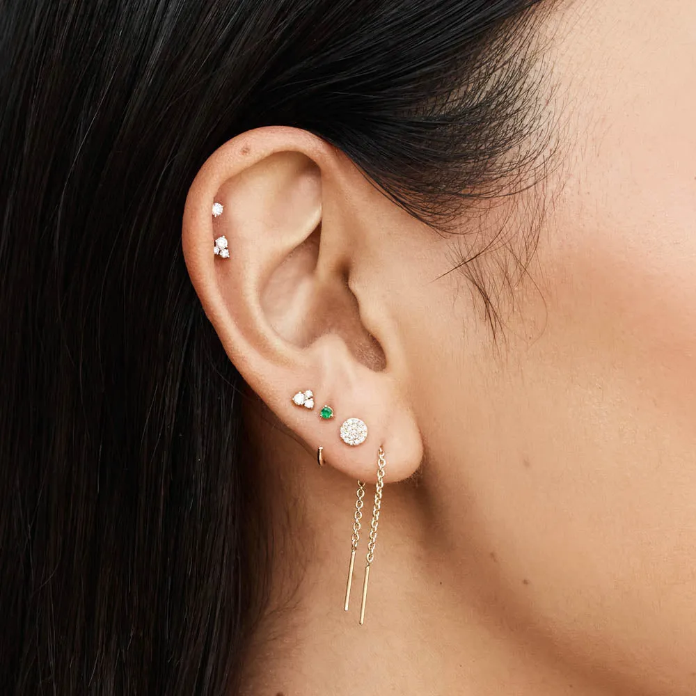 Emerald May Birthstone Hook Earrings in 10k Gold