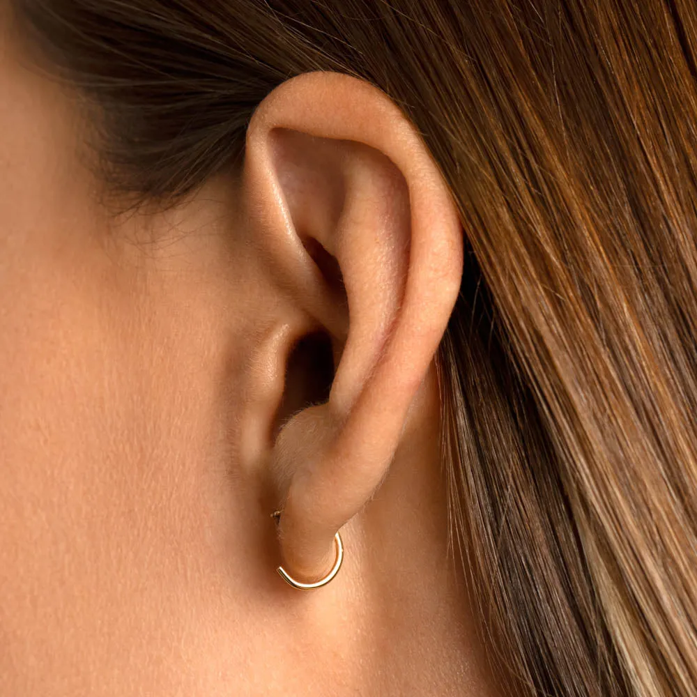 Emerald May Birthstone Hook Earrings in 10k Gold