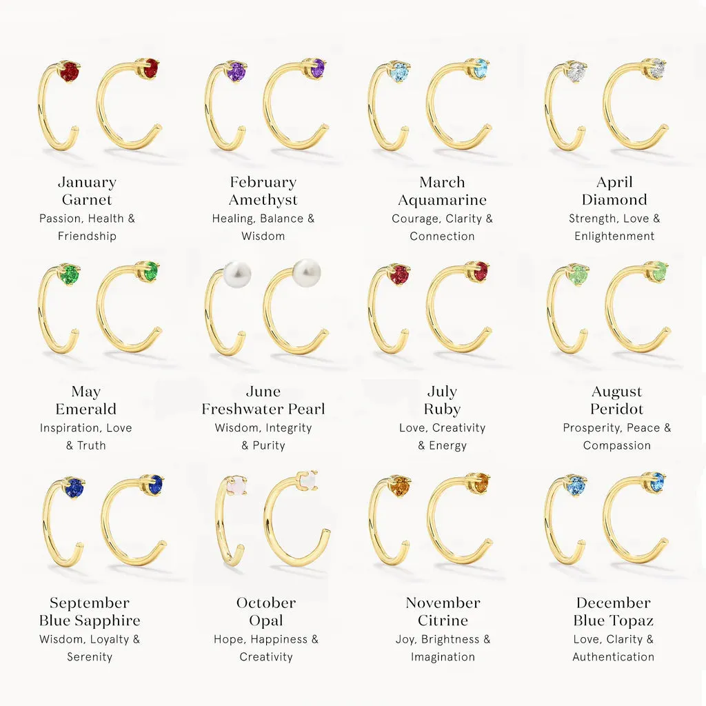Emerald May Birthstone Hook Earrings in 10k Gold