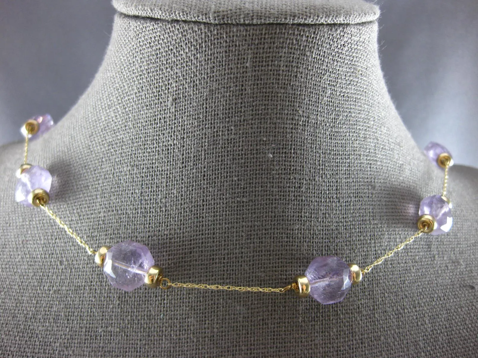ESTATE .90CT AAA AMETHYST 14KT YELLOW GOLD BY THE YARD FUN LOVE NECKLACE #27888