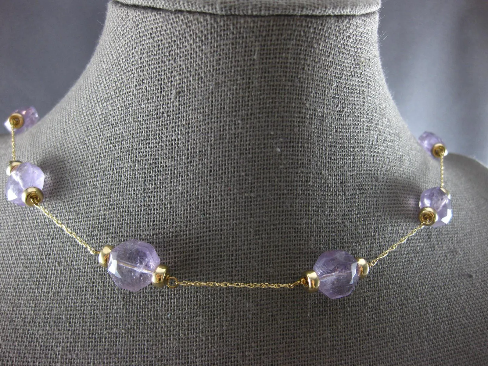 ESTATE .90CT AAA AMETHYST 14KT YELLOW GOLD BY THE YARD FUN LOVE NECKLACE #27888