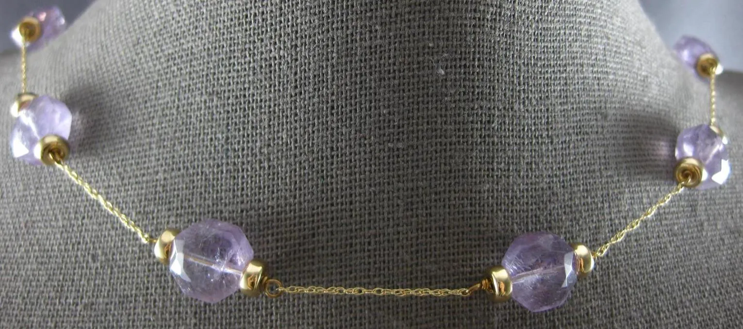 ESTATE .90CT AAA AMETHYST 14KT YELLOW GOLD BY THE YARD FUN LOVE NECKLACE #27888