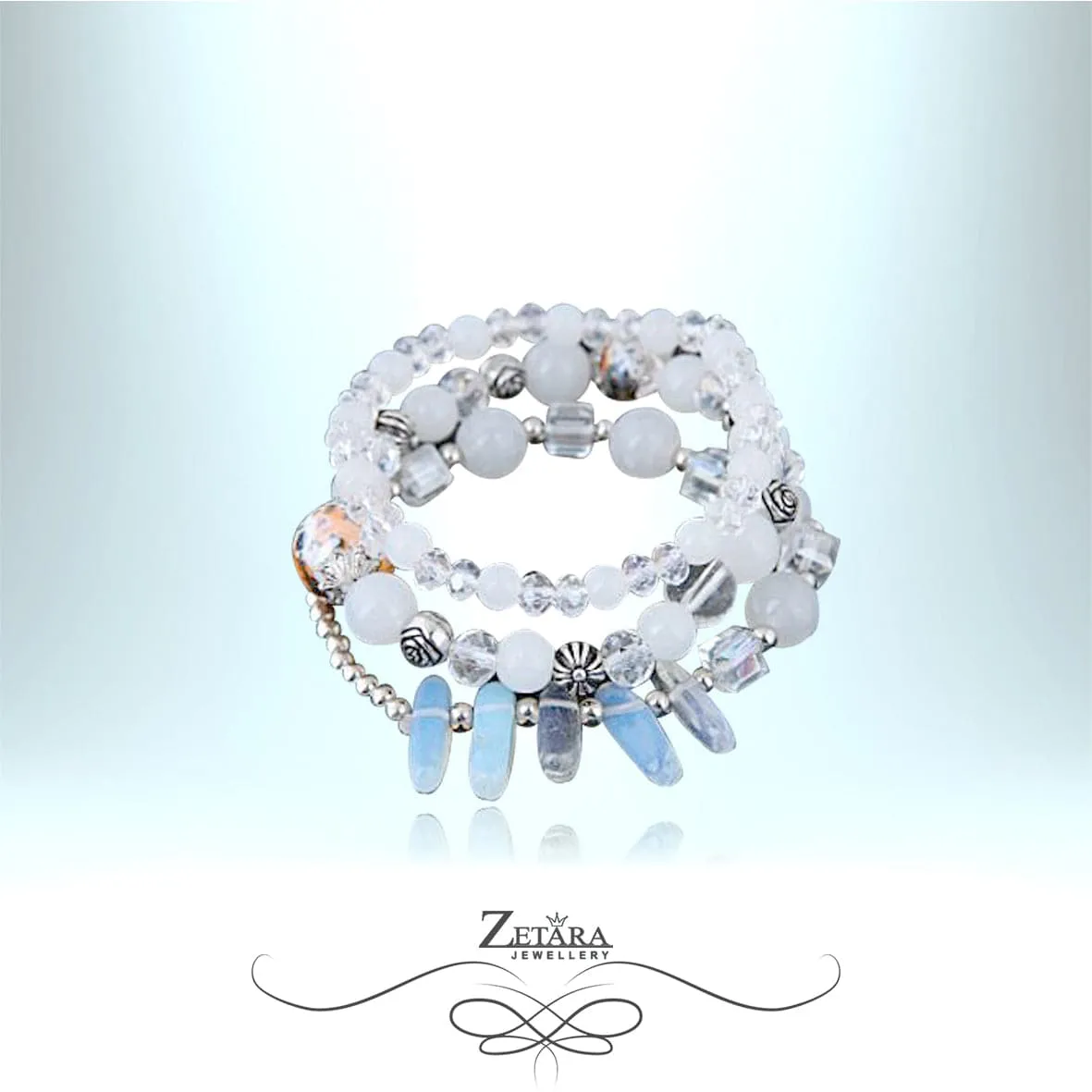 Evelyn Vintage Crystal Bracelet - Moonstone - Birthstone for June