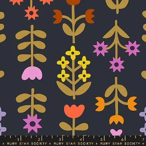 Favorite Flowers Canvas Black by Ruby Star Society