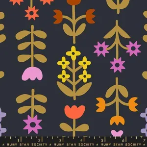 Favorite Flowers Canvas Black by Ruby Star Society