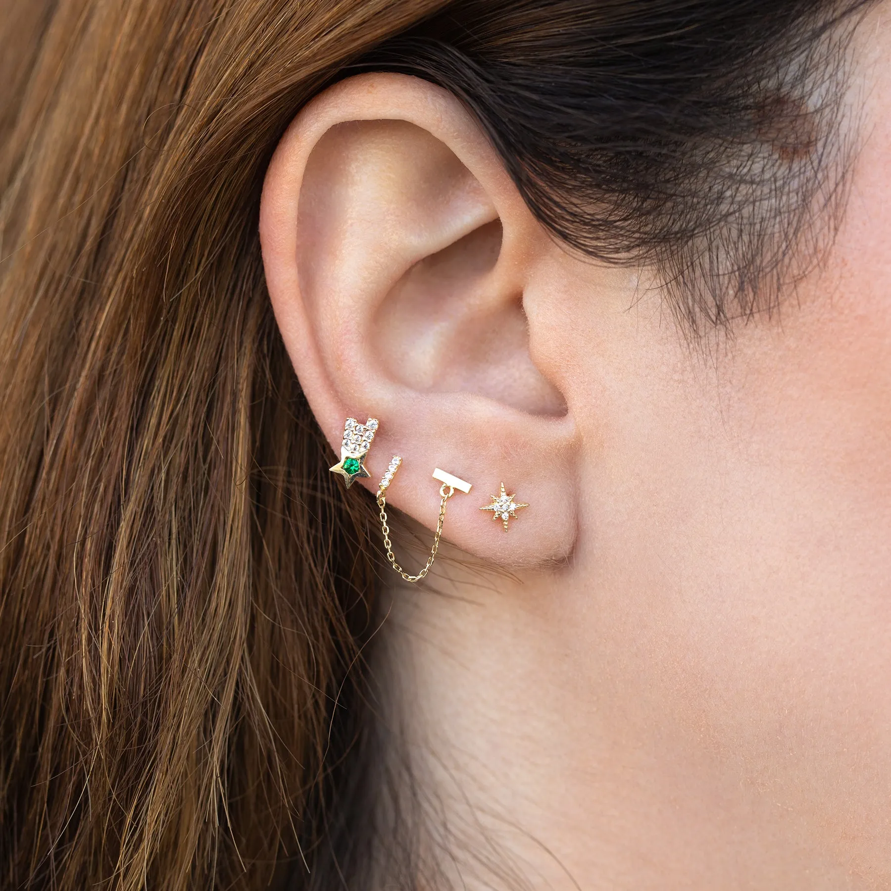Fine Shooting Star Ball Back Stud