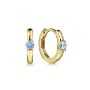Gabriel & Co. Blue Topaz Huggie Earrings