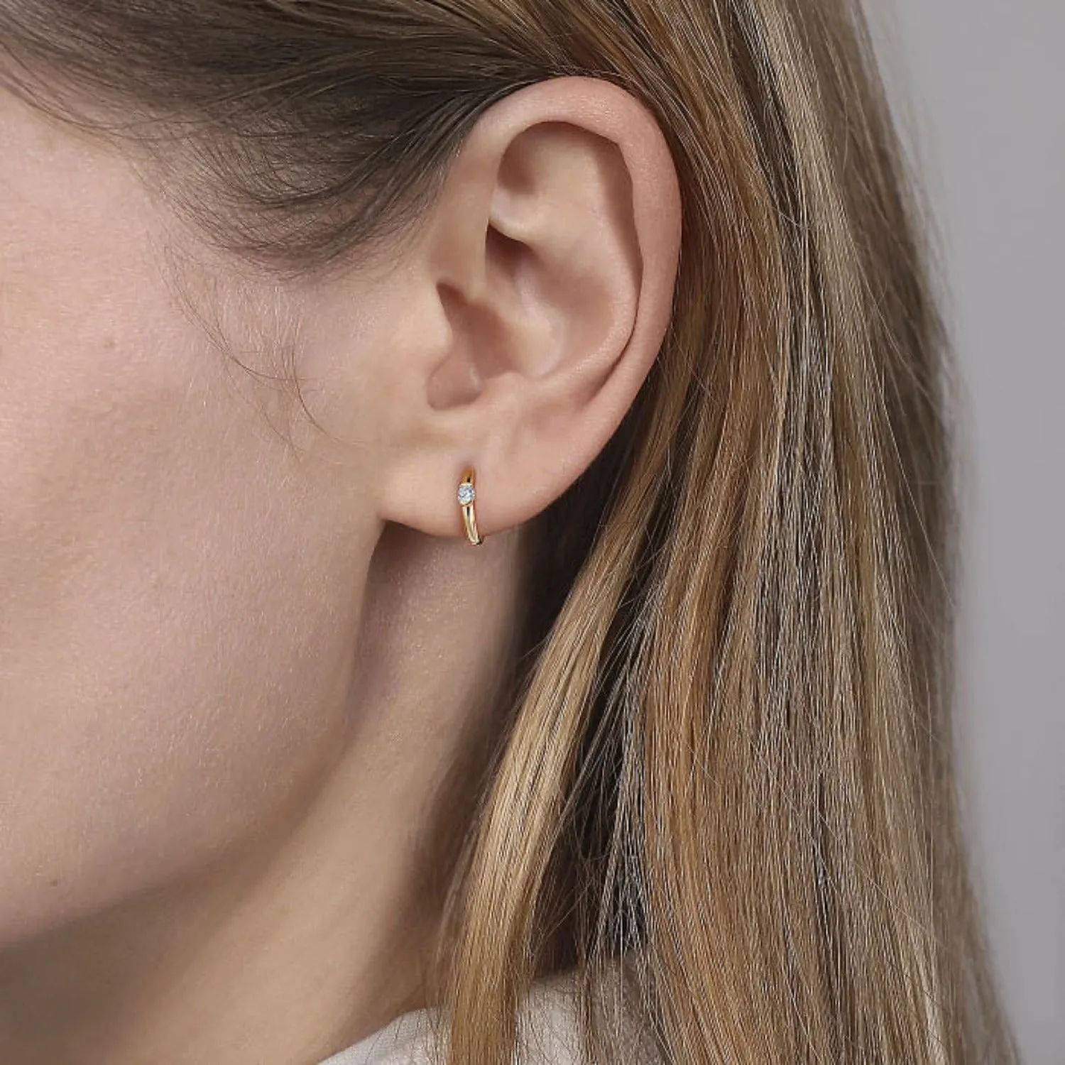 Gabriel & Co. Blue Topaz Huggie Earrings