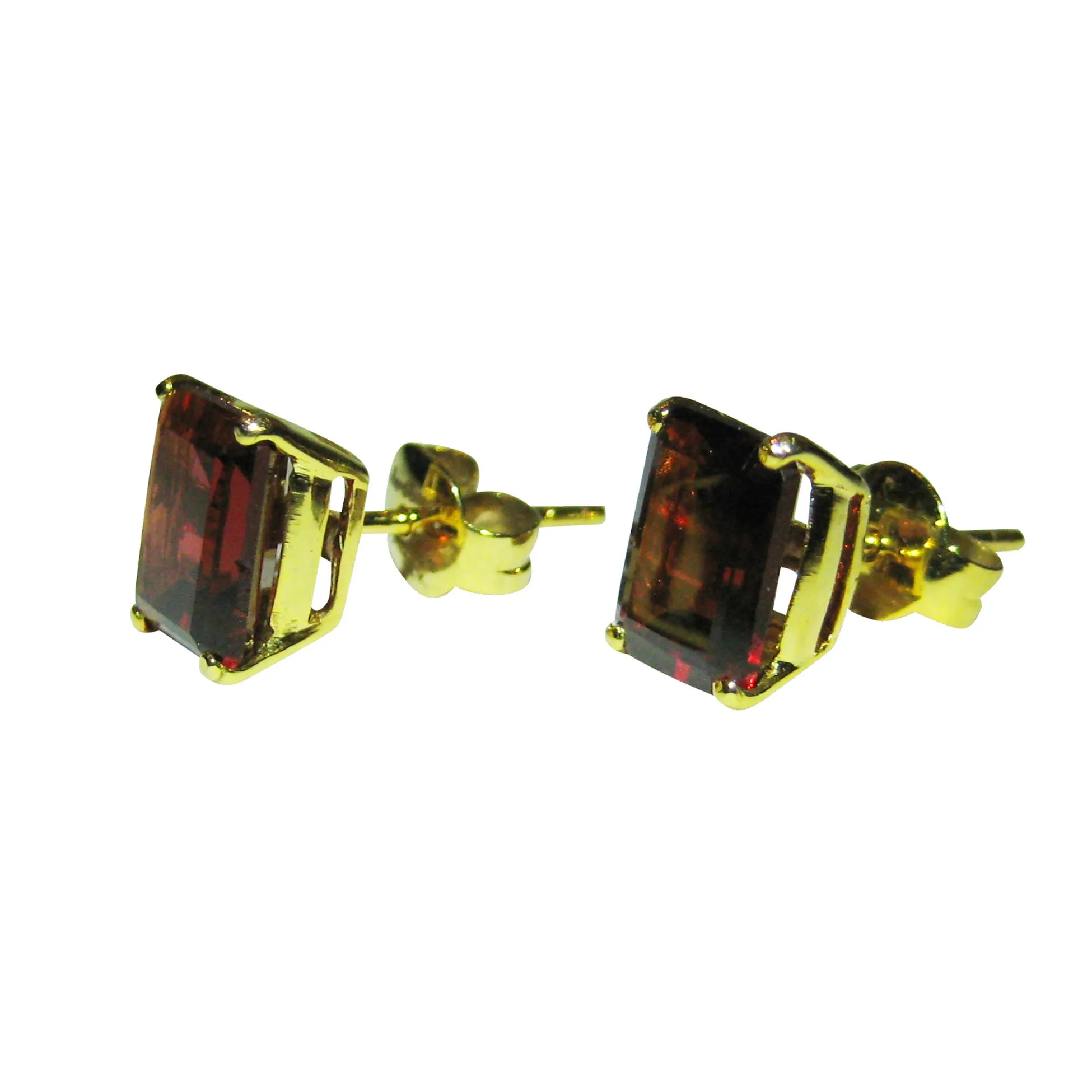 Garnet Studs with Emd Cut
