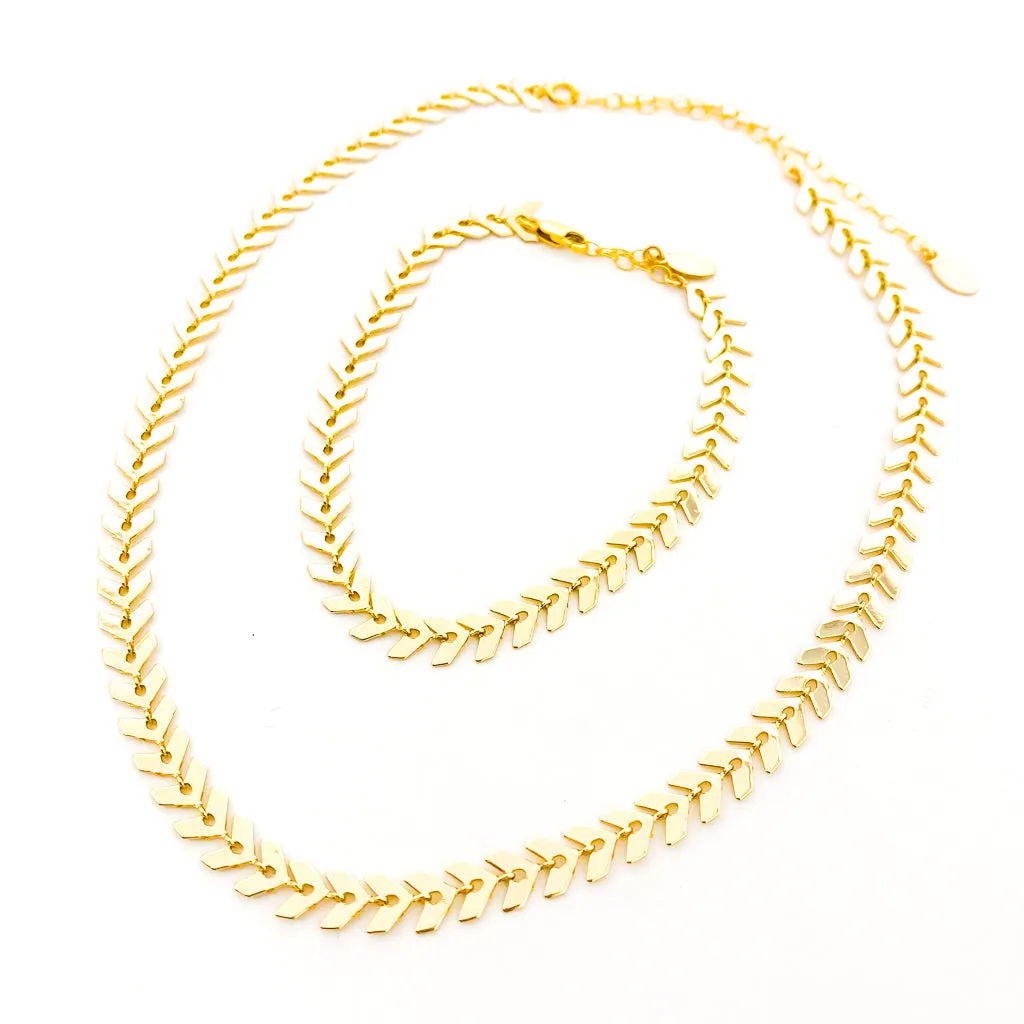 Gianna Chevron Jewelry Set | Gold