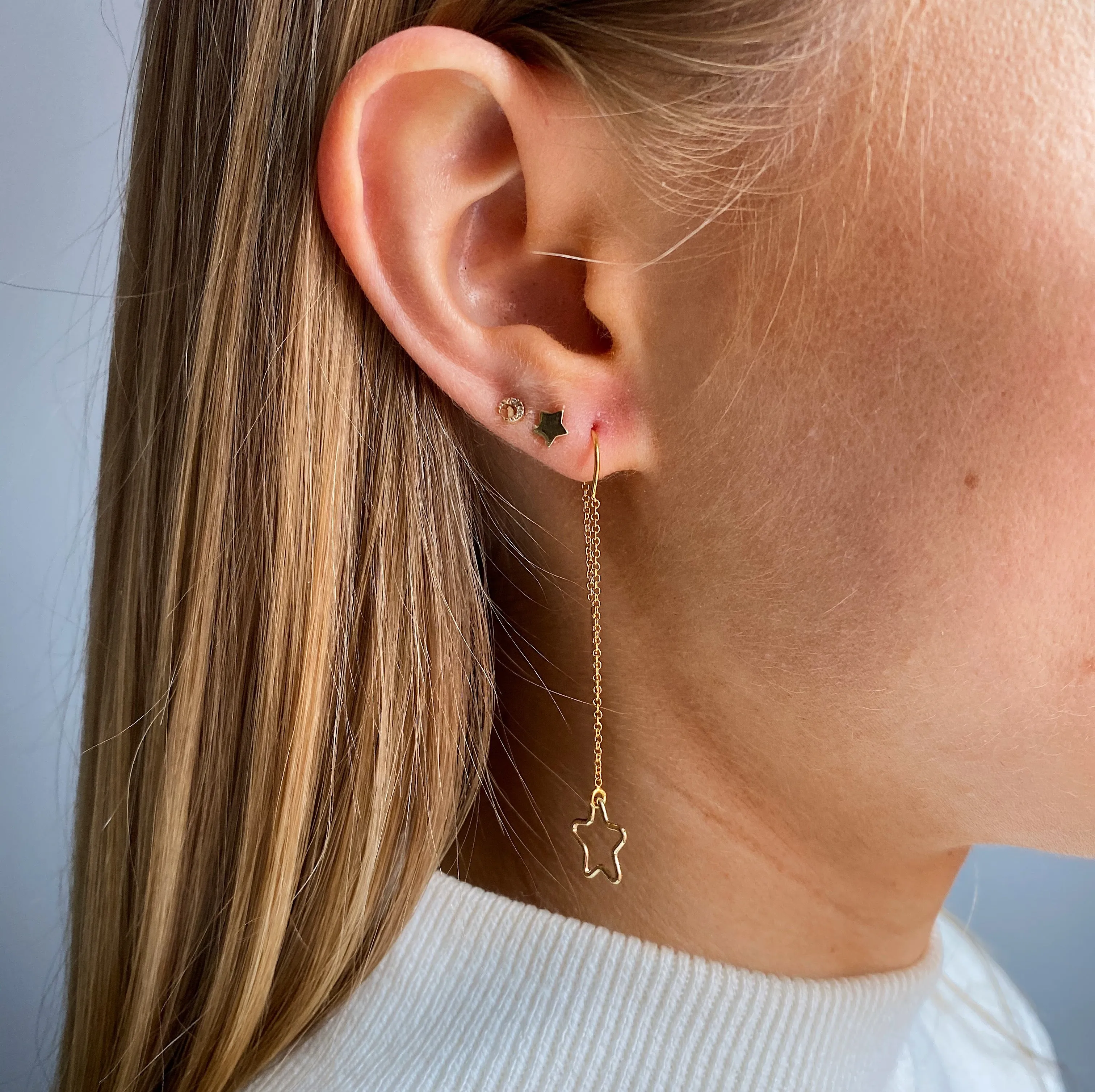Gold Filled Charm Threader Earrings