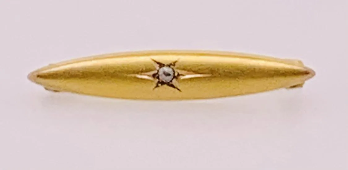 Gold Filled Diamond Estate Beauty Pin