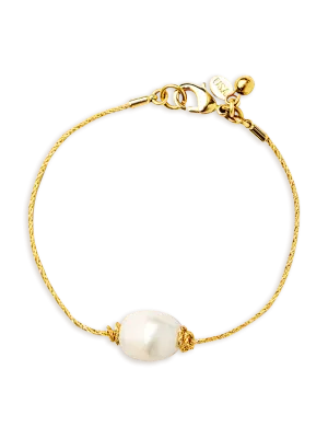 Golden Tide Pearl Knot Bracelet
