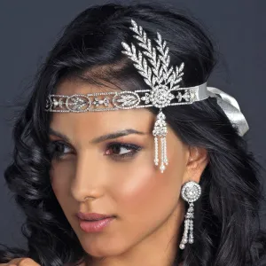 Gorgeous 1920s Gatsby Vintage Crystal & Pearl Bridal Headpiece