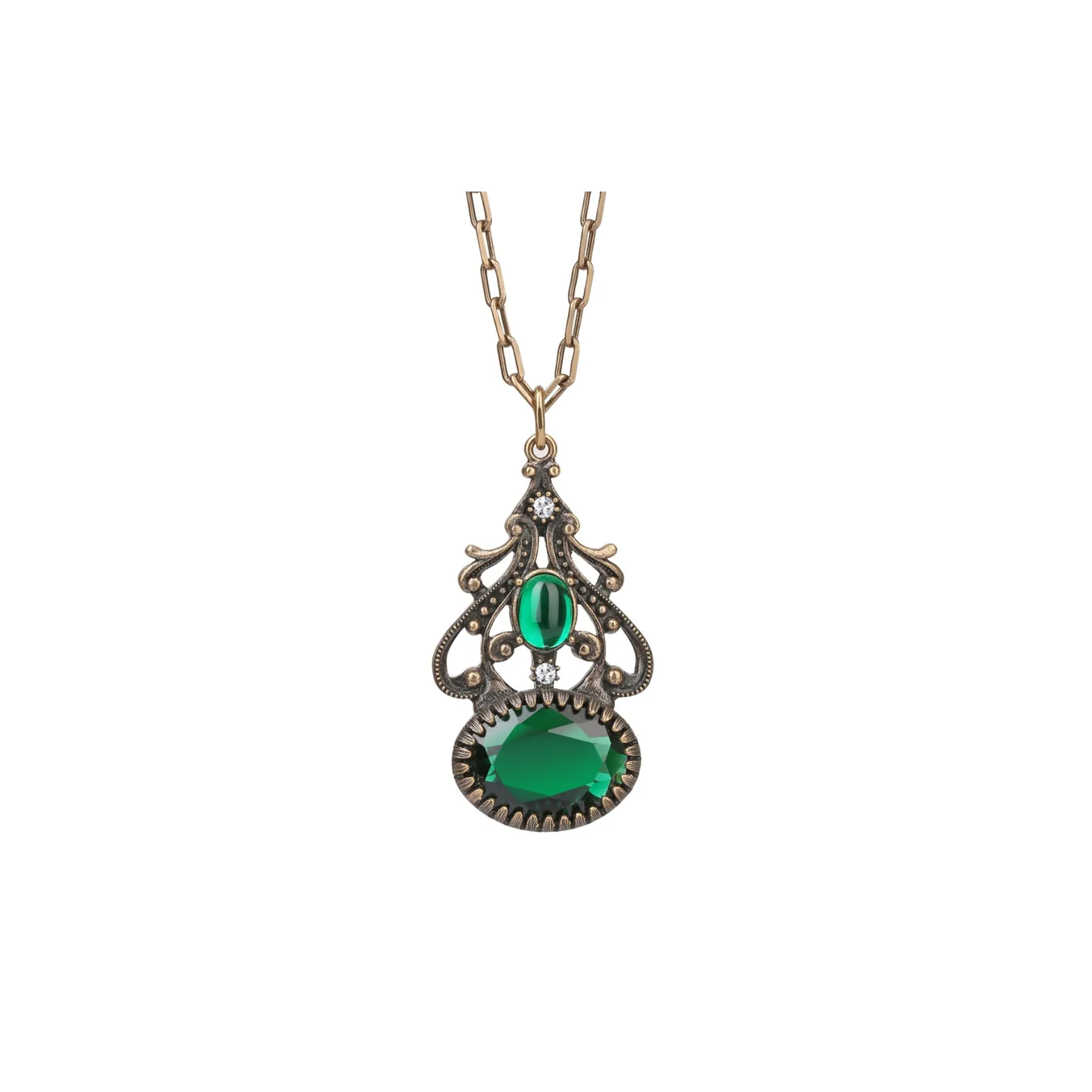 Green Stone FOB Pendant - Newbridge Silverware