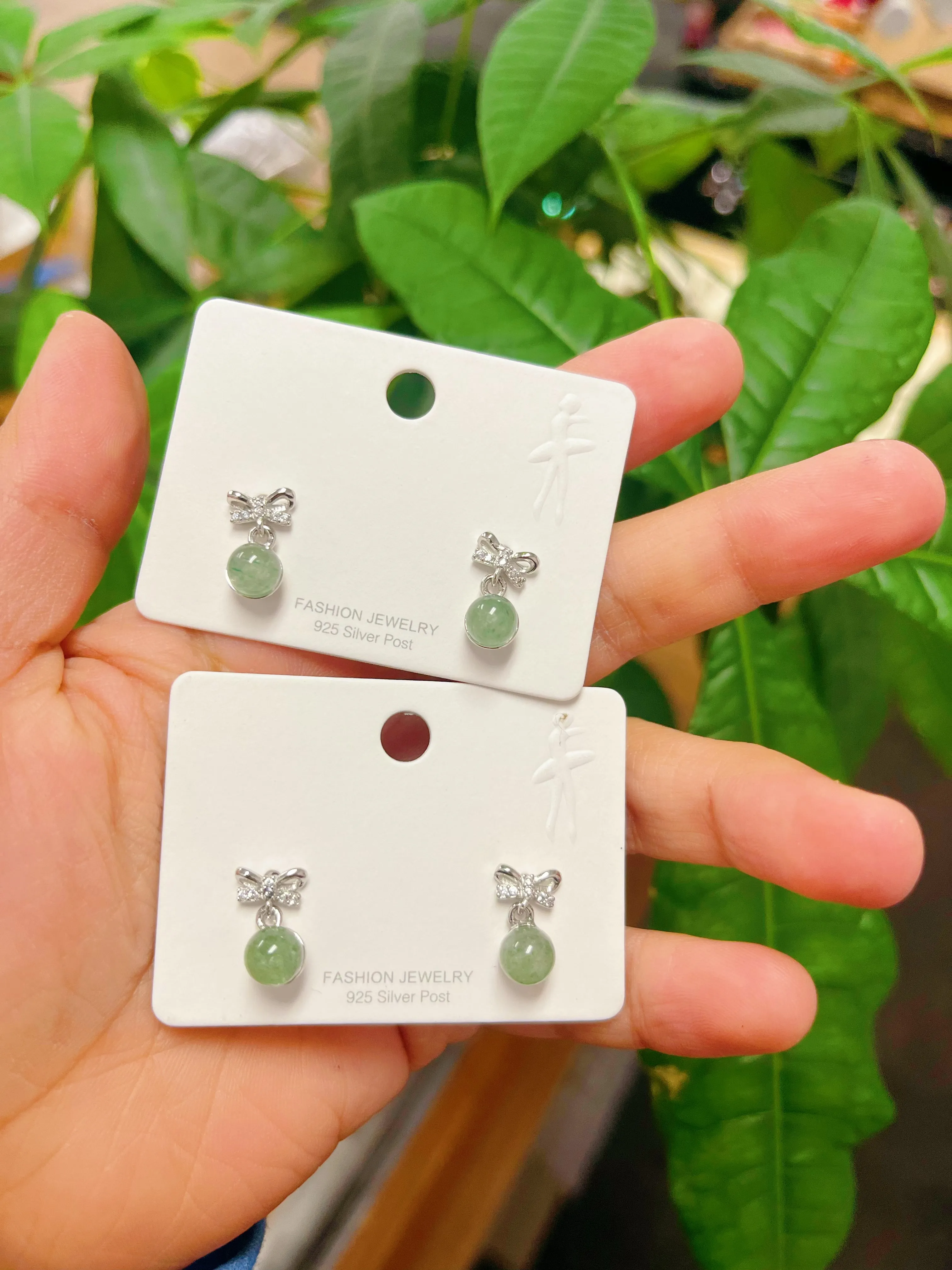 Green Strawberry Quartz Earrings