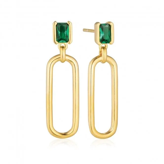 Green Zirconia Roccanova Lungo Earrings SJ-E42256-GCZ-YG