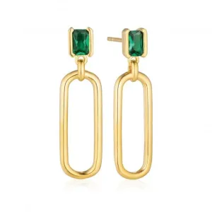 Green Zirconia Roccanova Lungo Earrings SJ-E42256-GCZ-YG
