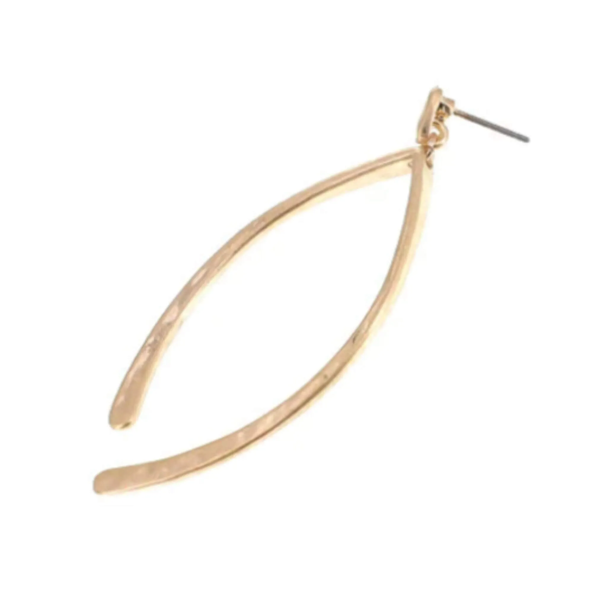 Hammered Double Curved Bar Earrings