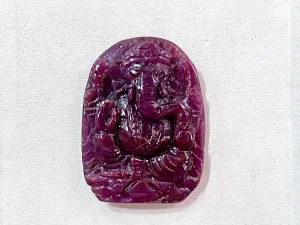 Hand-Carved Natural Ruby Ganesh Idol