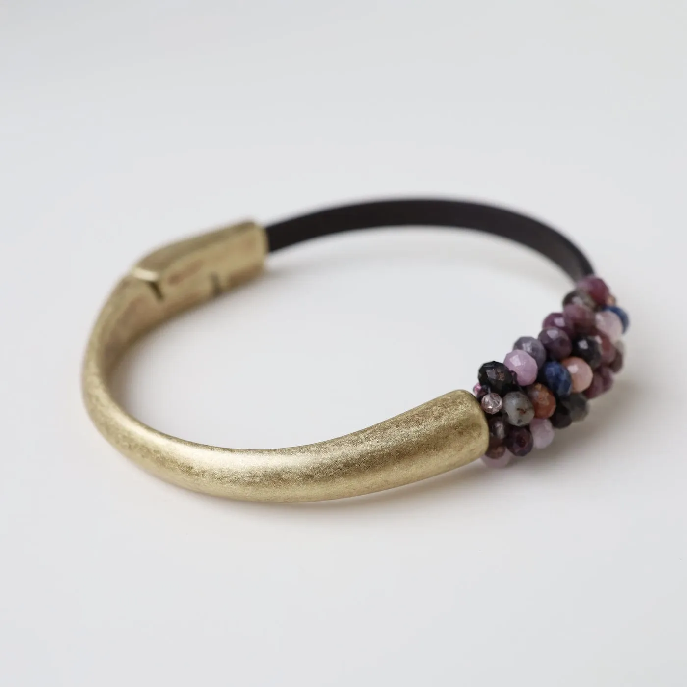 Hand Stitched Ruby & Sapphire Mix Bracelet