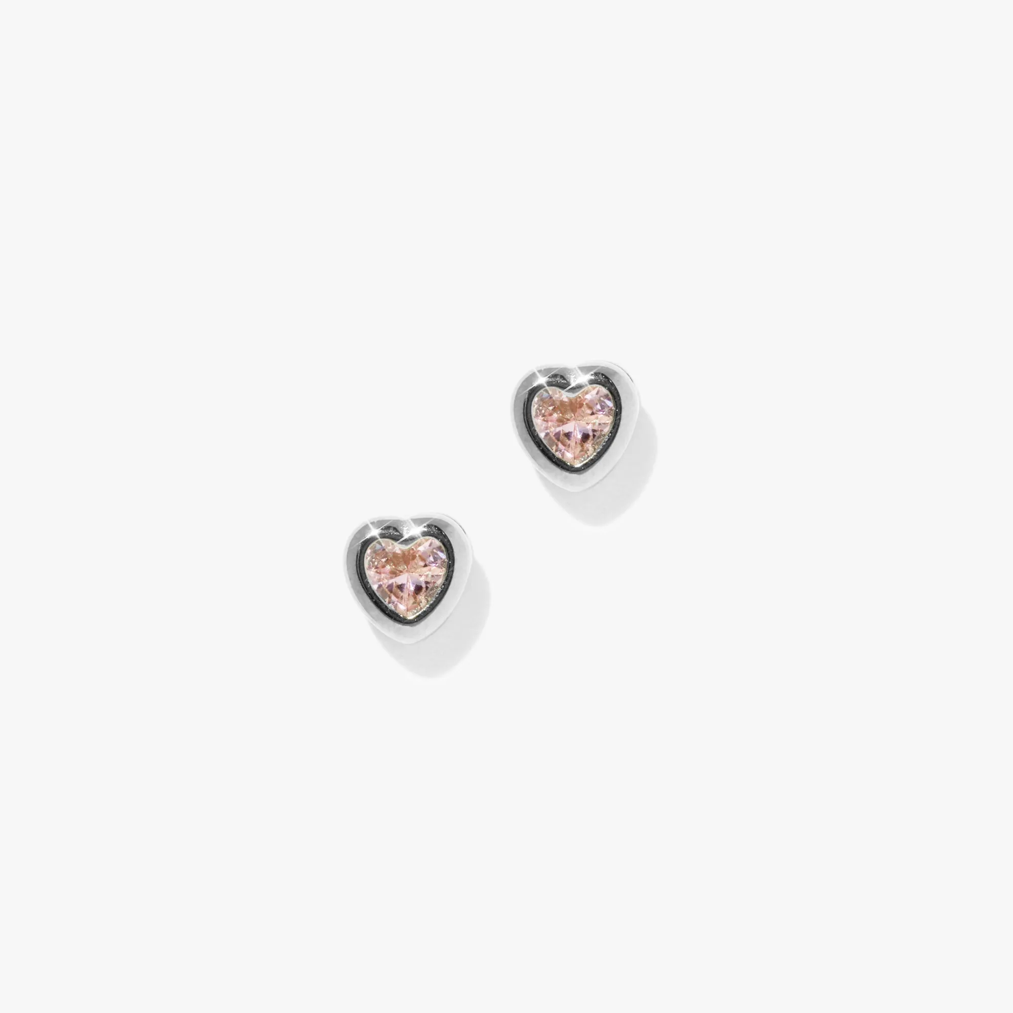 Heart Bezel Studs (Pair)