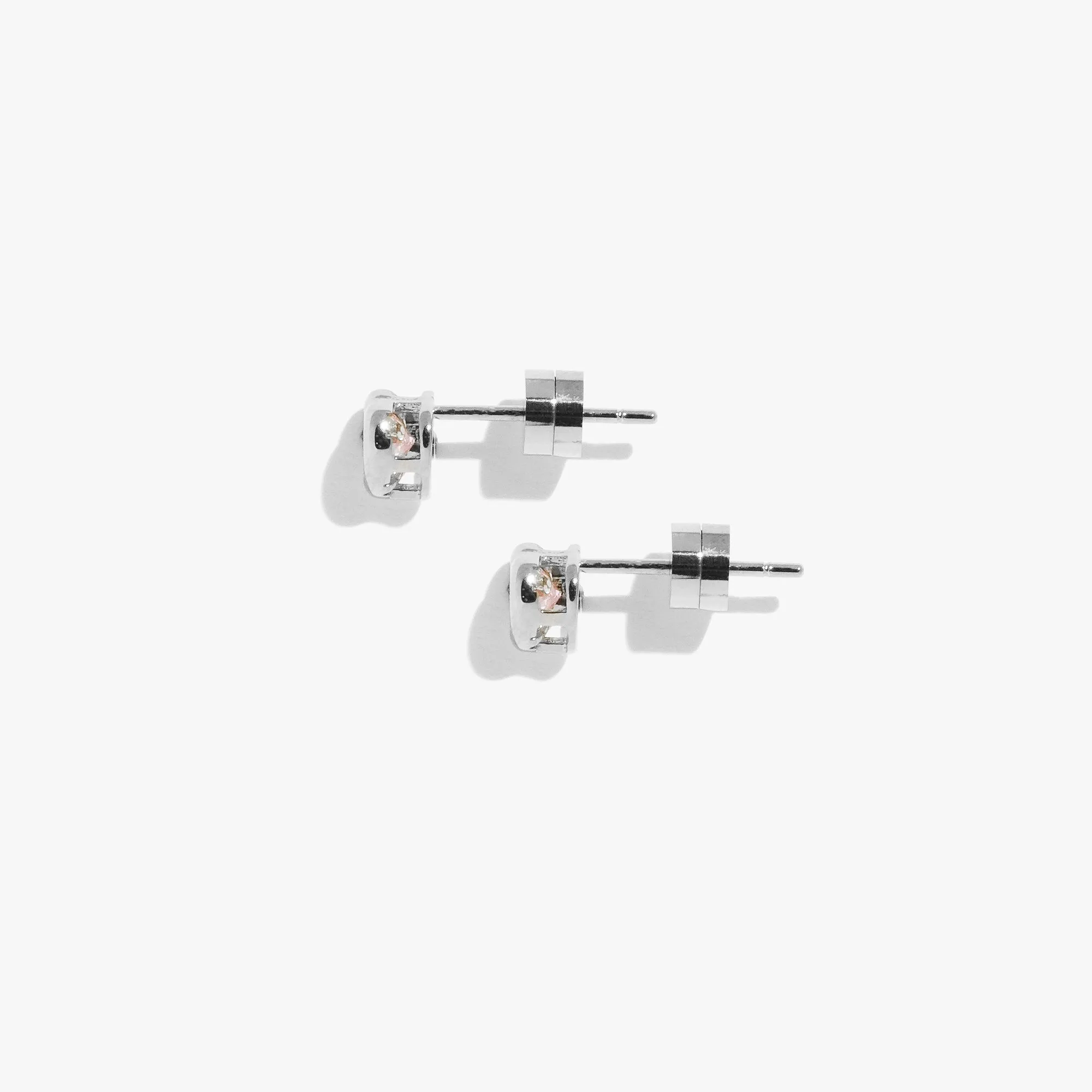 Heart Bezel Studs (Pair)