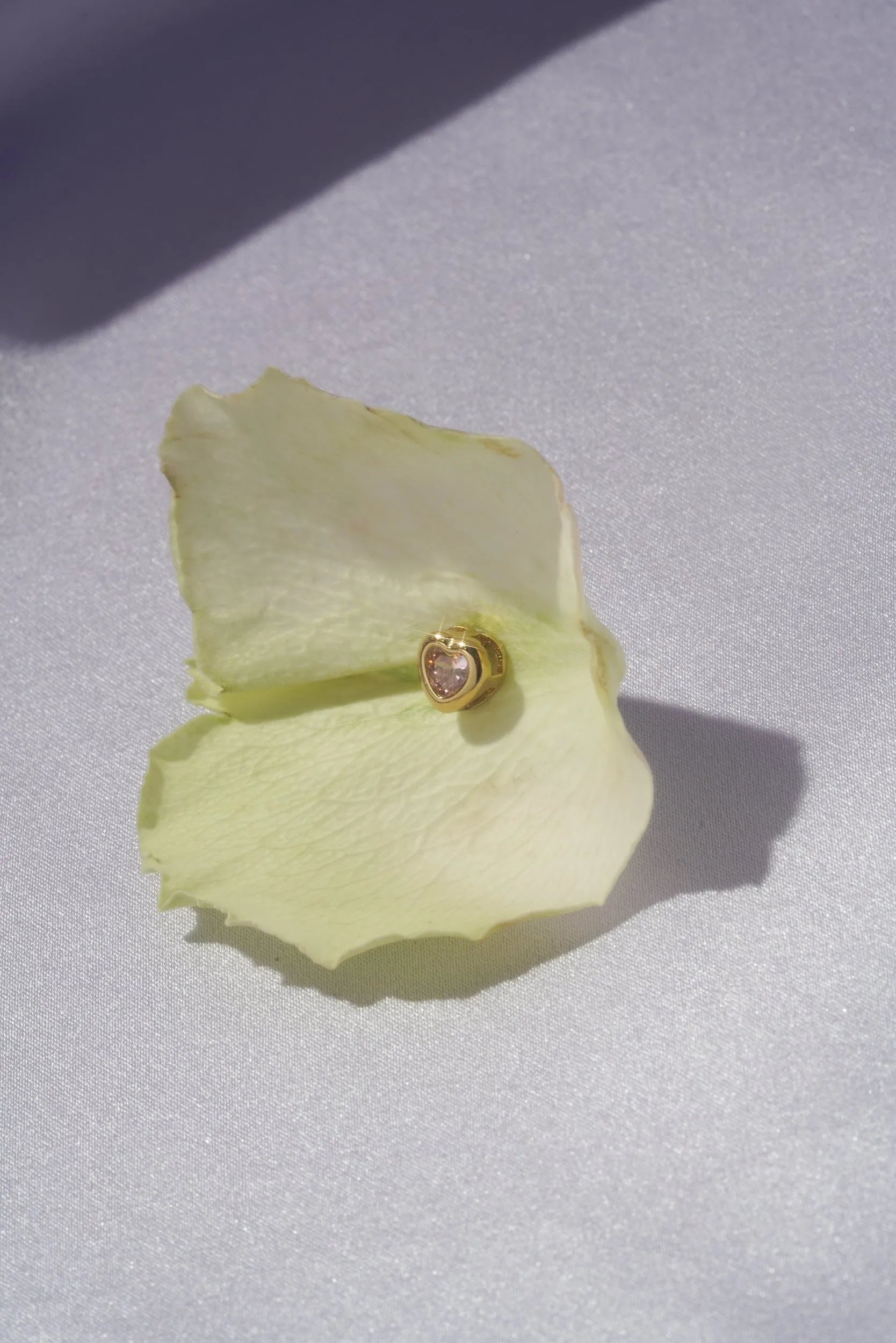 Heart Bezel Studs (Pair)