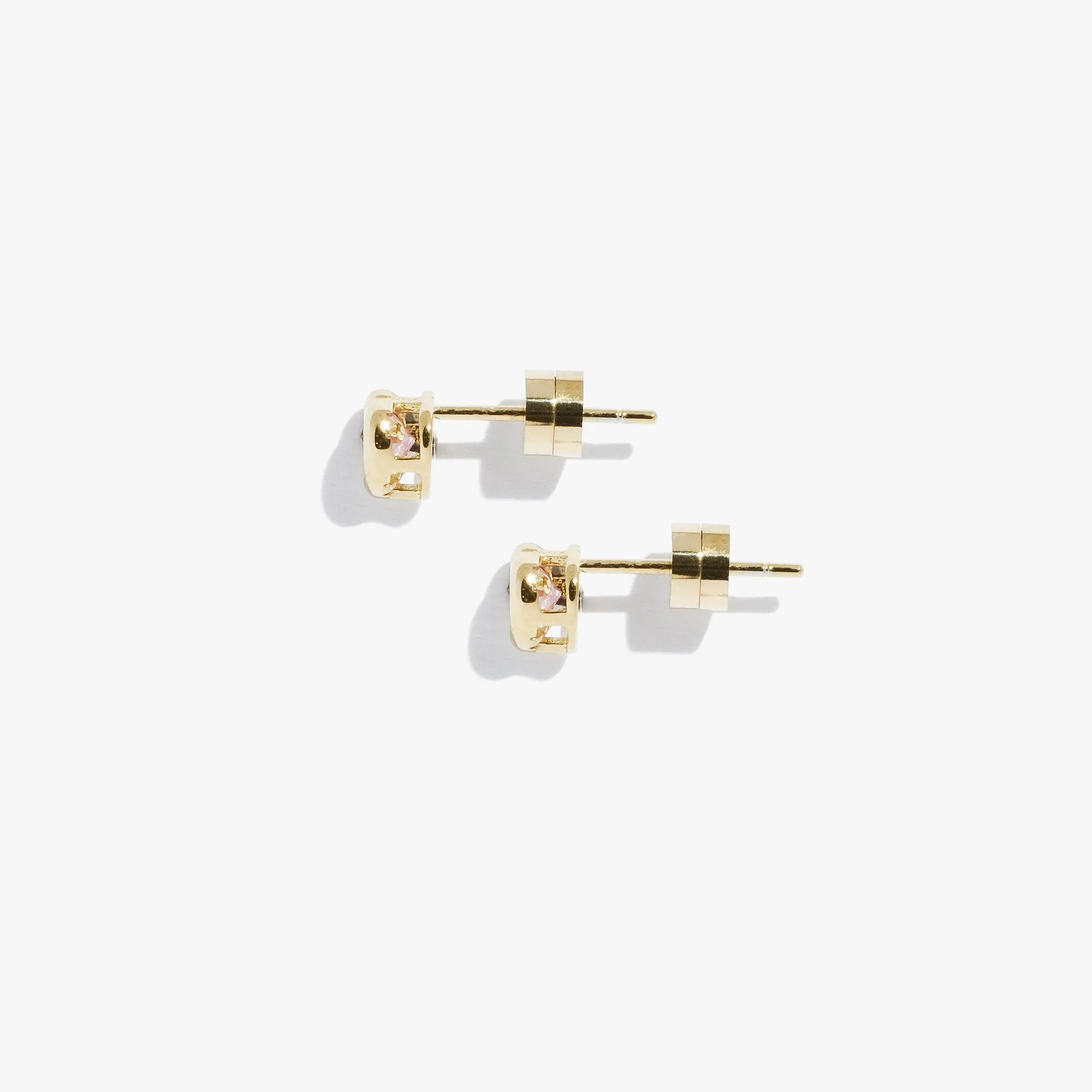 Heart Bezel Studs (Pair)