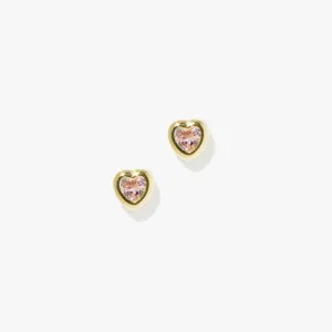Heart Bezel Studs (Pair)