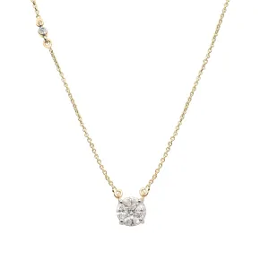 Illusion Round Solitaire Pendant Necklace