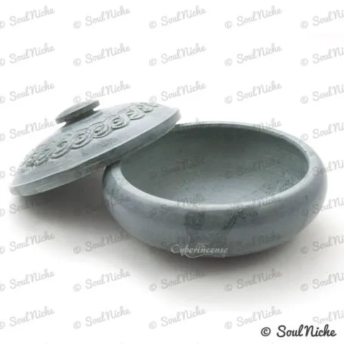 **IMPERFECT FLAWED DISCOUNTED** Green Soapstone Charcoal Incense Burner 503