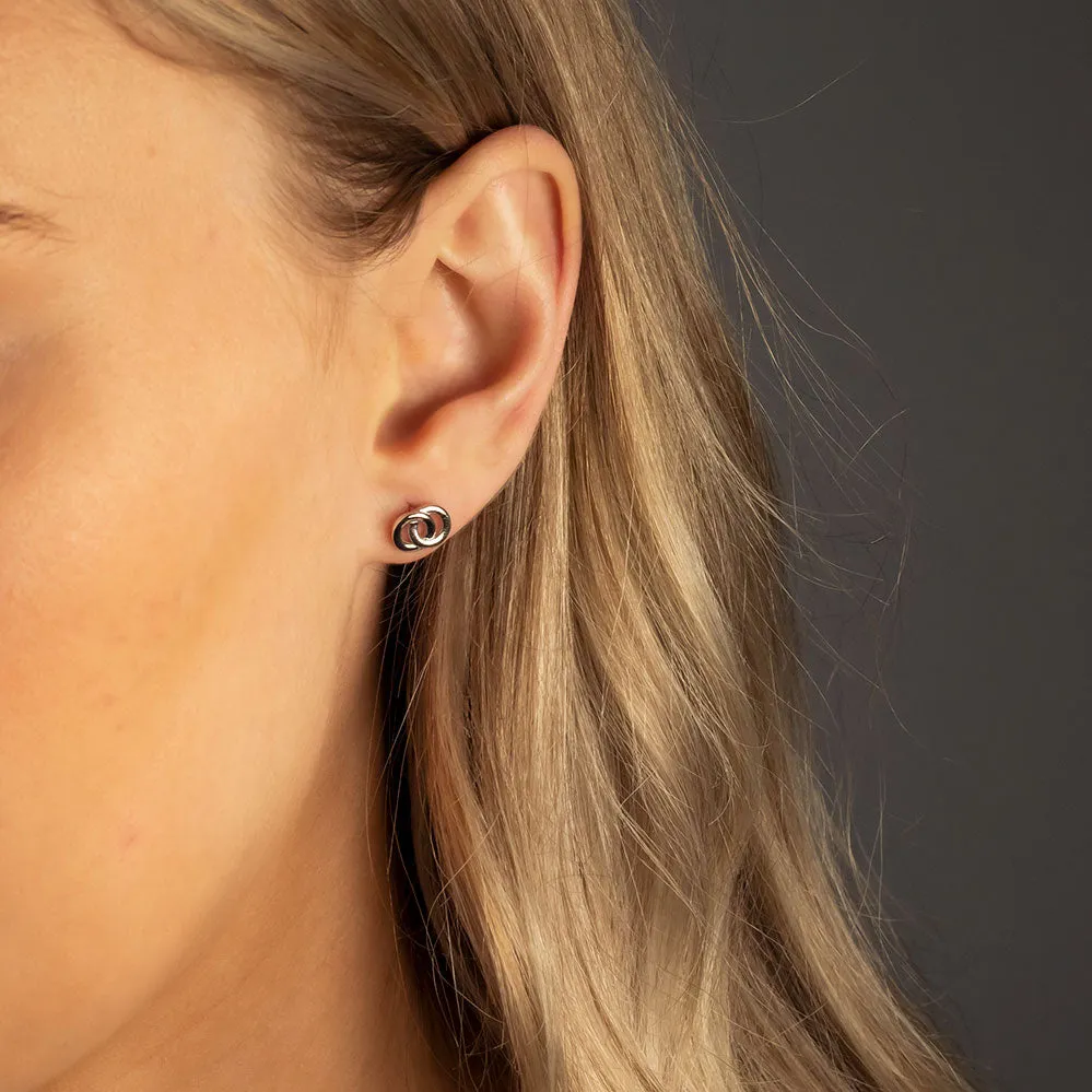 Interlocking Circles Stud Earrings