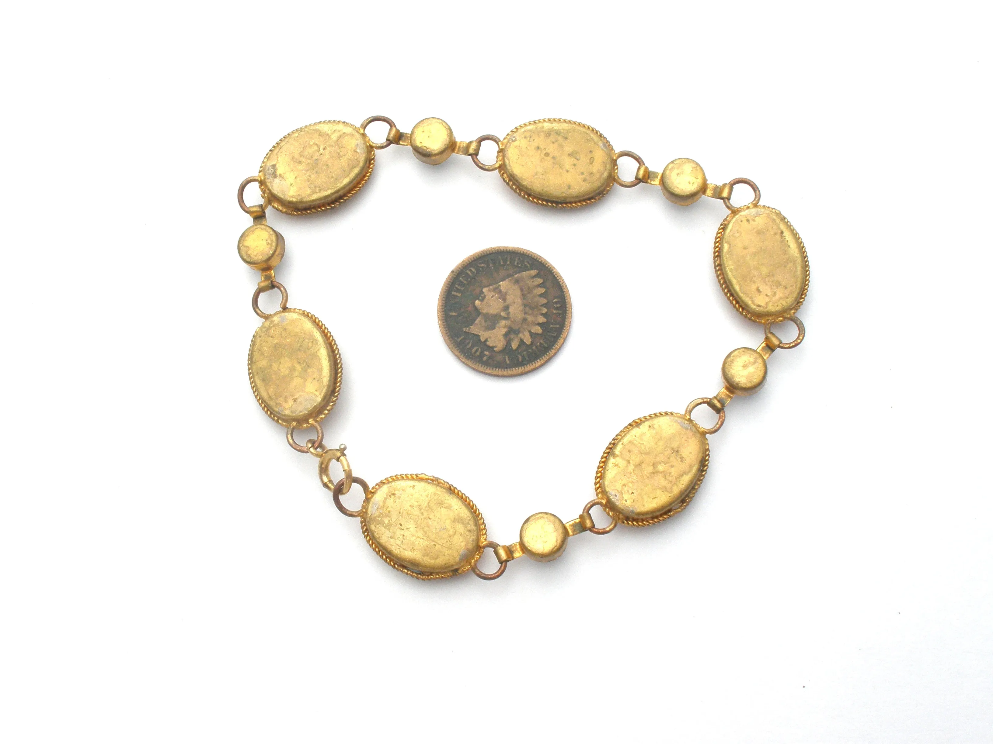 Italian Mosaic Floral Bracelet Gold Filled Vintage