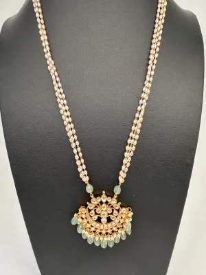 Jadau Kundan Pendent Rice Pearls Necklace