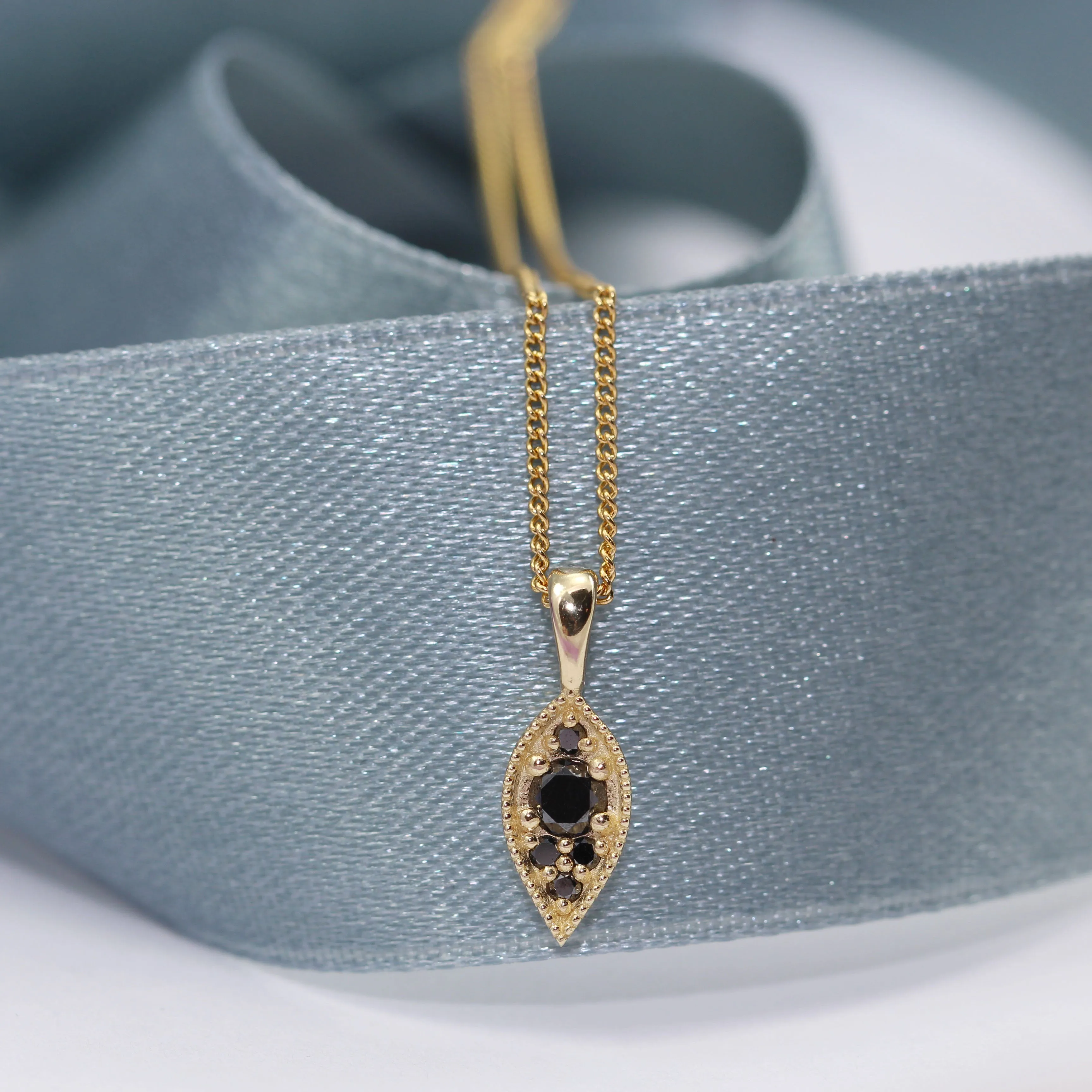 Jane Gold Necklace Black Diamond