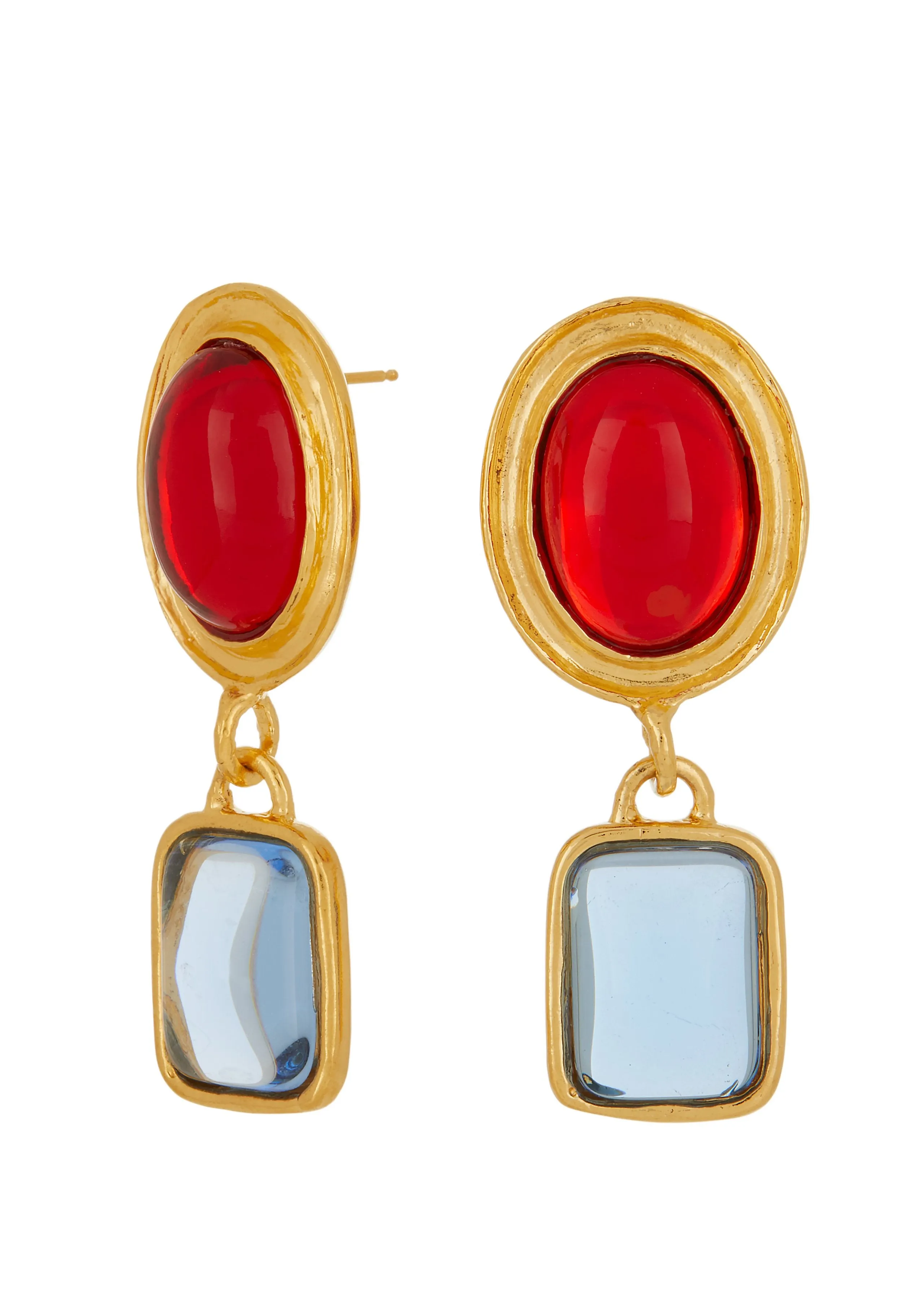 Jelly Earrings - Ruby & Ice Blue