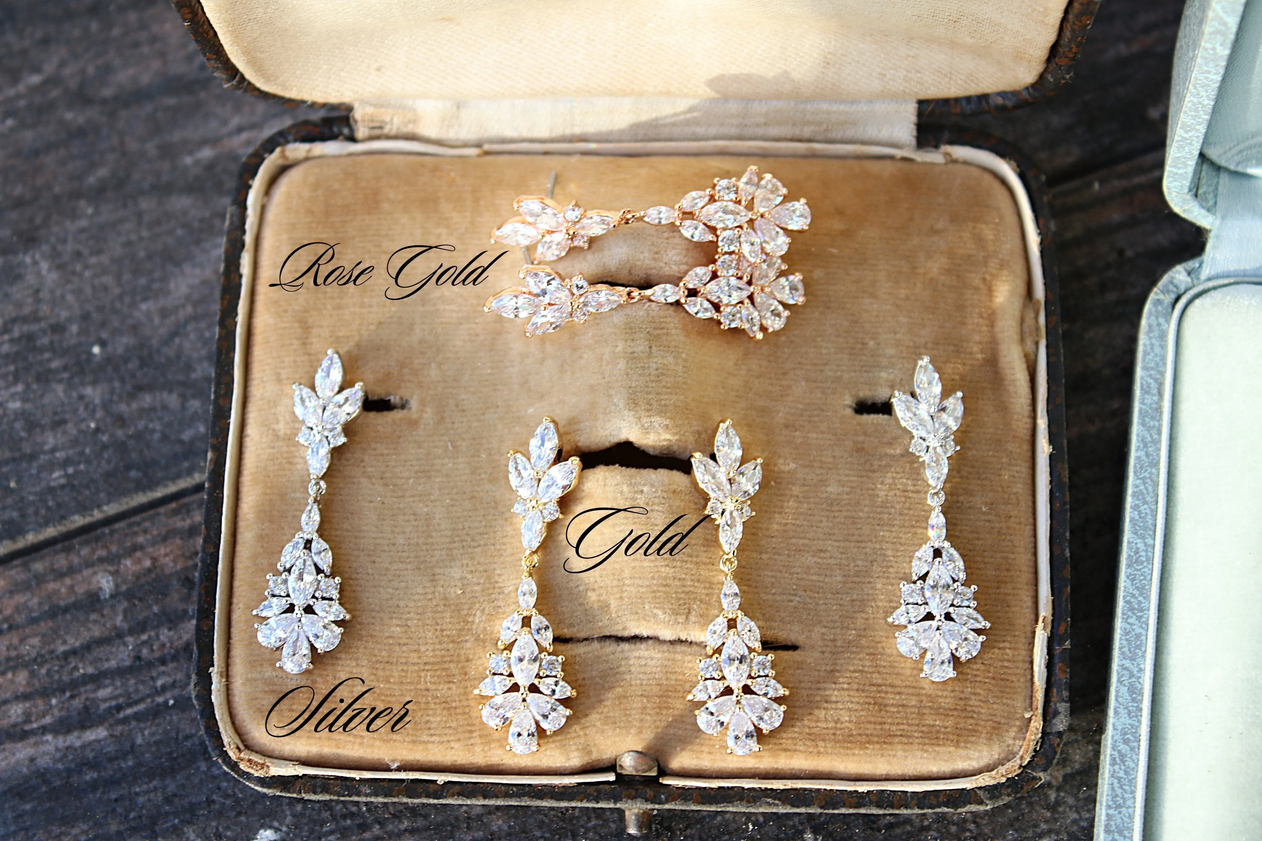 JESSICA Silver Bridal Drop Earrings