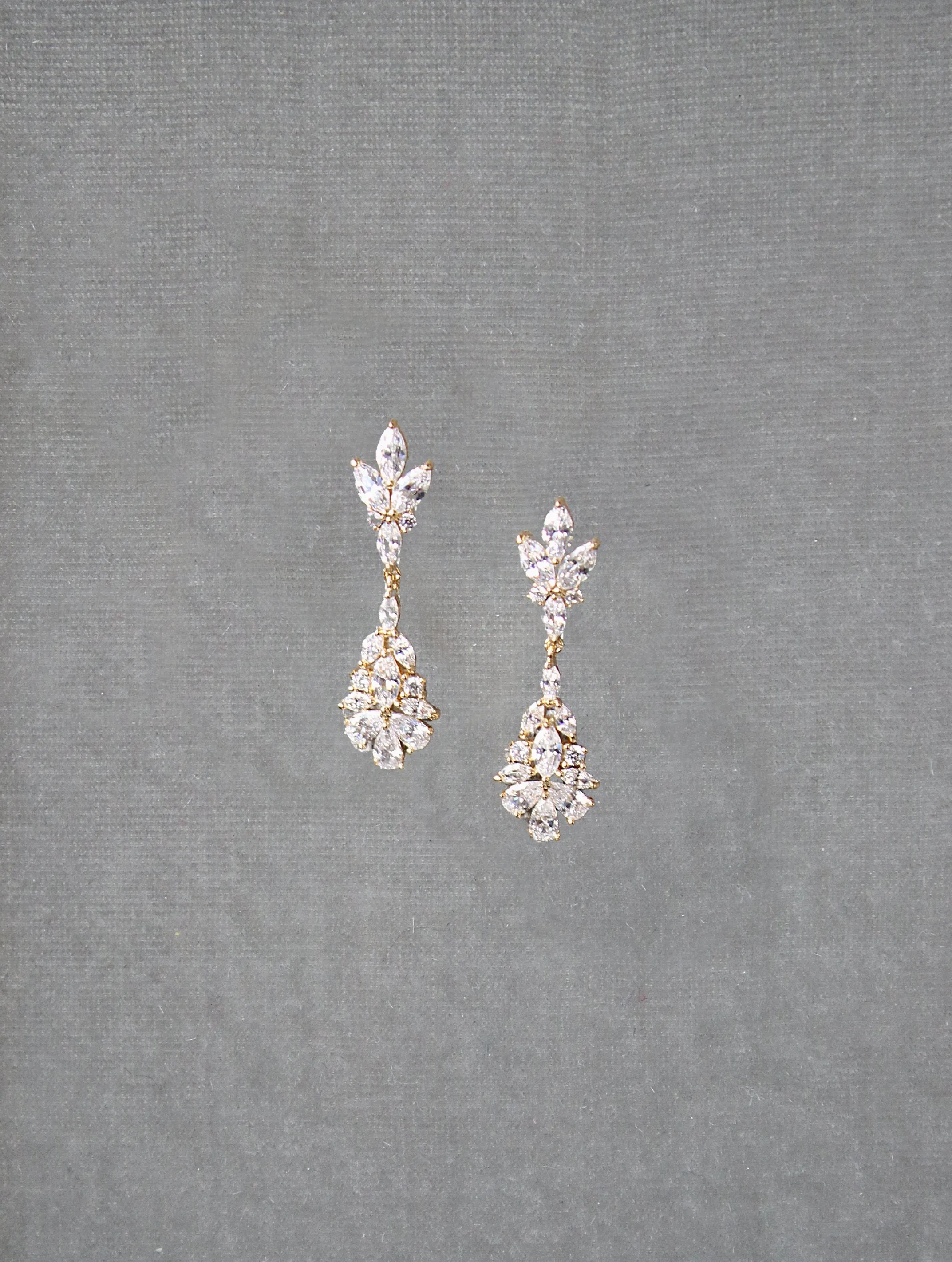 JESSICA Silver Bridal Drop Earrings
