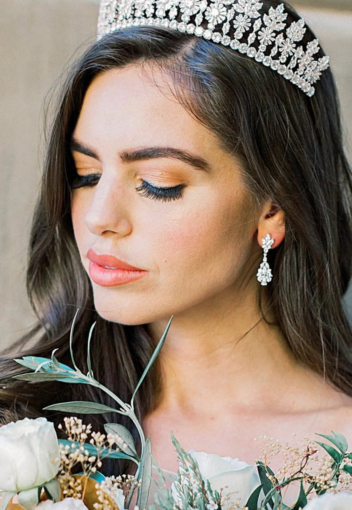 JESSICA Silver Bridal Drop Earrings