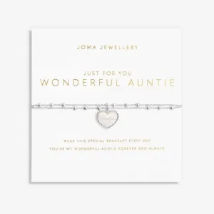 Just For You Wonderful Auntie Silver 18cm   3cm Bracelet 6355