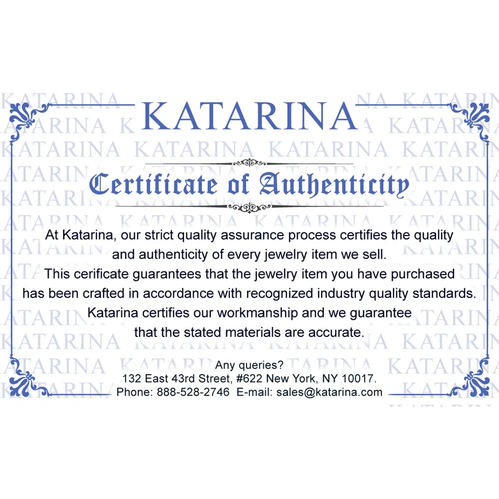 KATARINA 5/8 cttw Diamond with Alternating Emerald Heart Pendant Necklace
