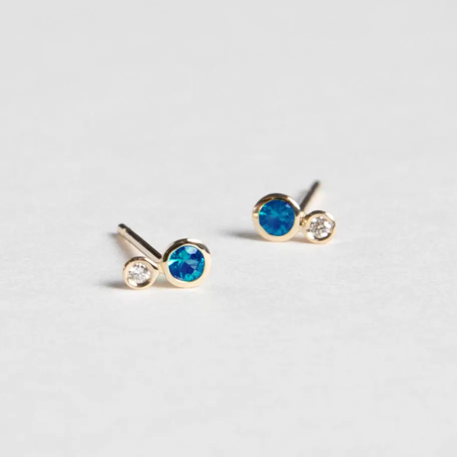 Kiki Stud Earrings with Topaz