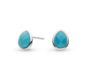 Kit Heath Sterling Silver Rhodium Plated Faceted Magnesite Petite Stud Earrings (SI6891)