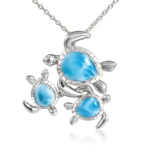 Larimar Ohana Honu Pendant