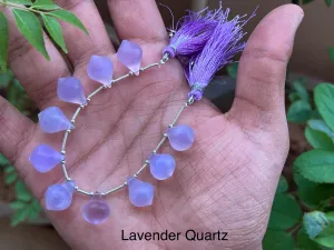 Lavender Quartz Slanted Drops Frosted